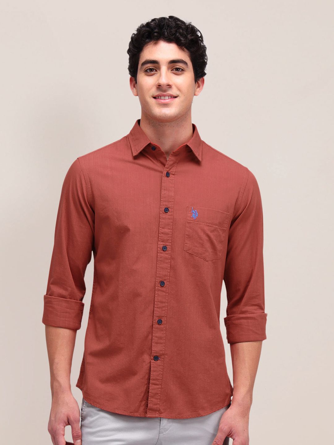 U.S. Polo Assn. Pure Cotton Tailored Fit Casual Shirt