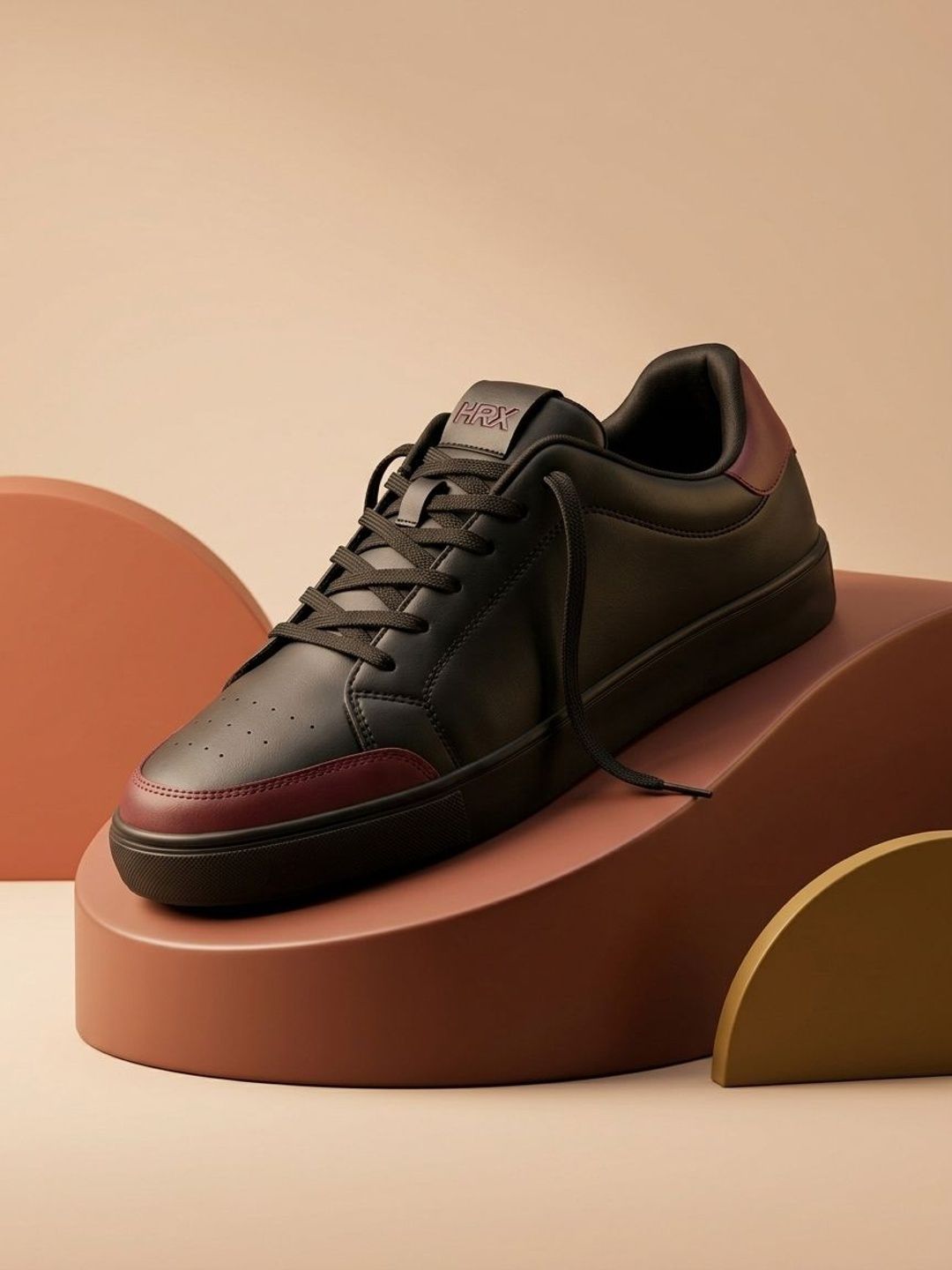 HRX by Hrithik Roshan Men Colourblocked Unlined Leather Regular Sneakers