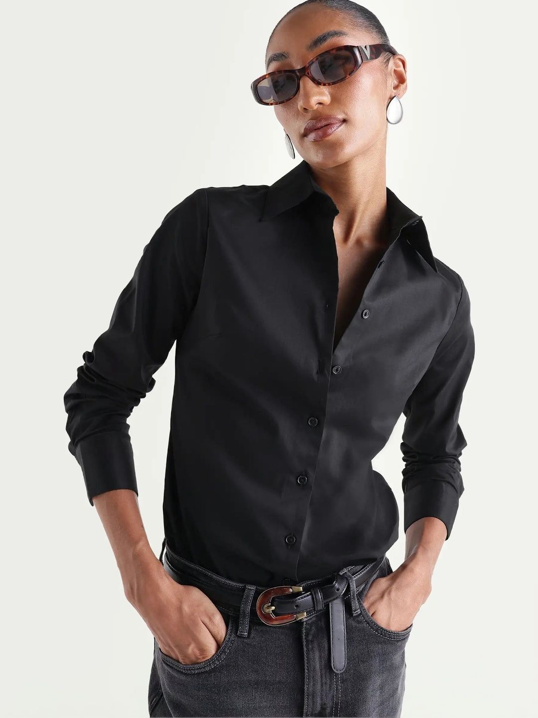 Slim Fit Formal Shirt RAREISM Women Premium Slim Fit Formal Shirt