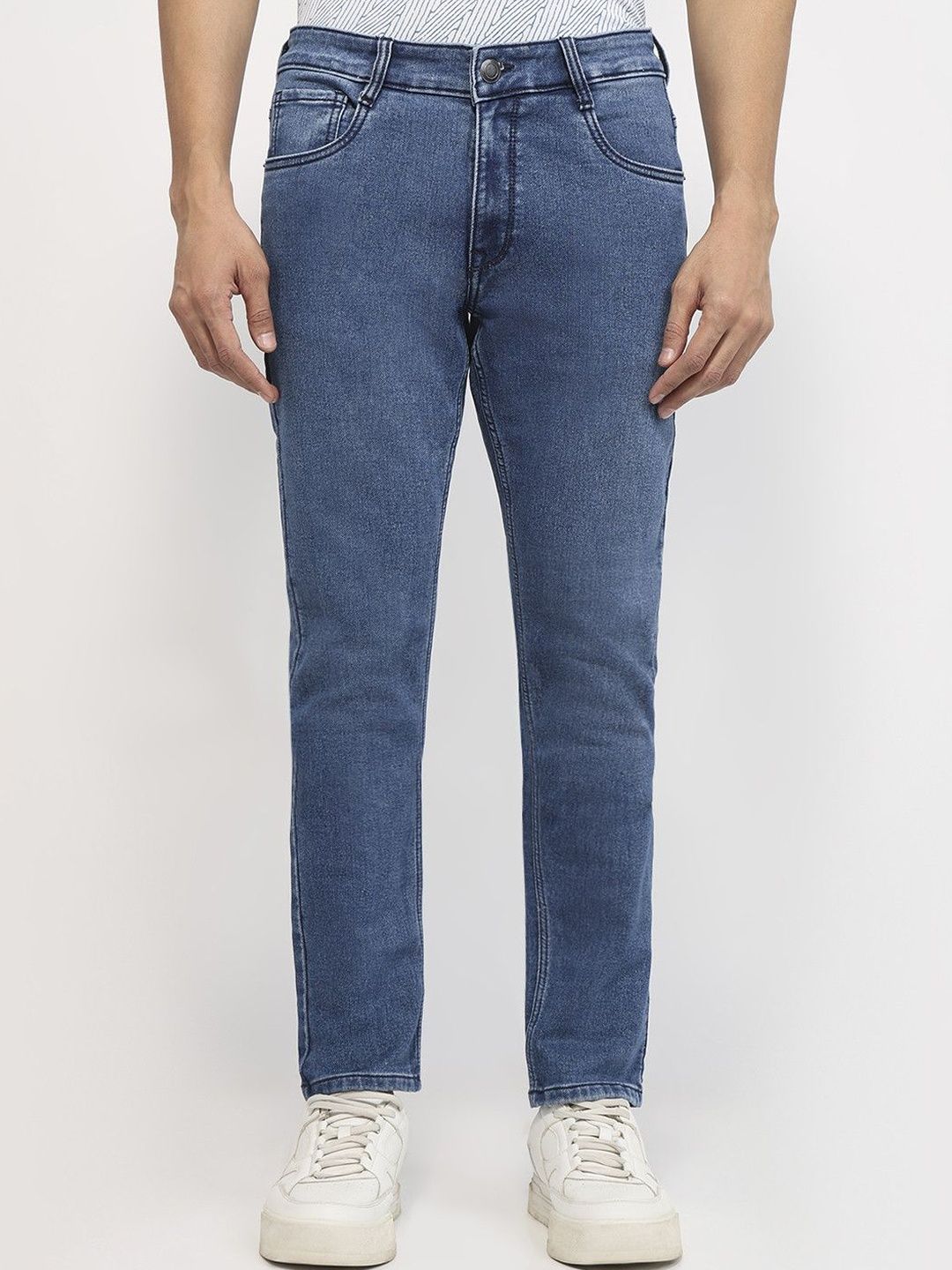 Parx Men Tapered Fit Low-Rise Light Fade Stretchable Jeans