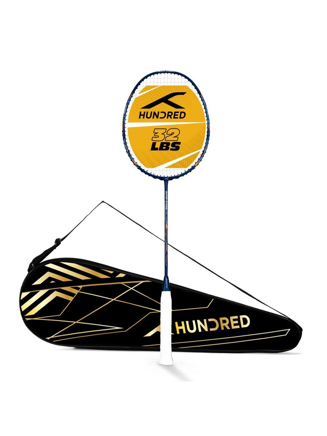Hundred Hundred Super Storm Strung Badminton Racket with Full Cover