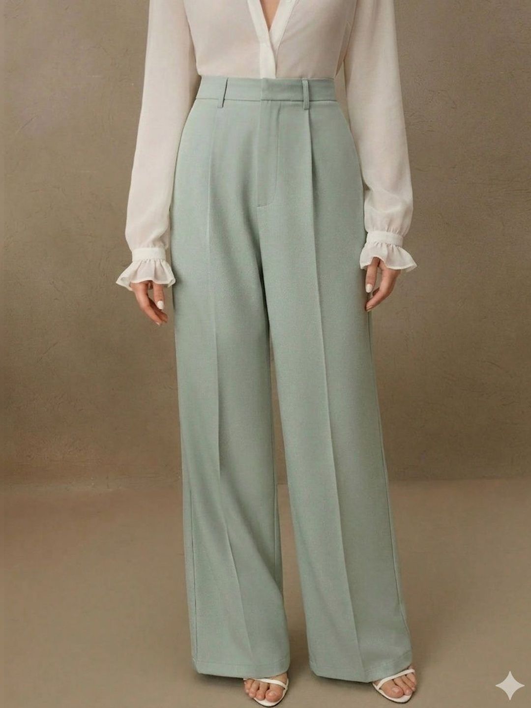 Chemistry Chemistry Women Relaxed Straight Leg Loose Fit High-Rise Pleated Trousers
