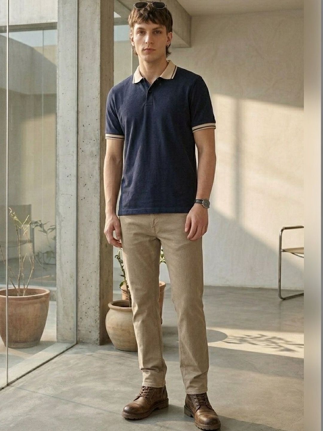 STEVE STATUS Men Polo Collar T-shirt