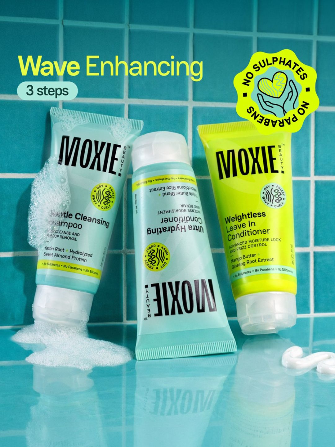 Wavy Essential Travel Trio MOXIE BEAUTY Wavy Essentials Travel Trio - Shampoo + Conditioner + Leave-in Conditioner