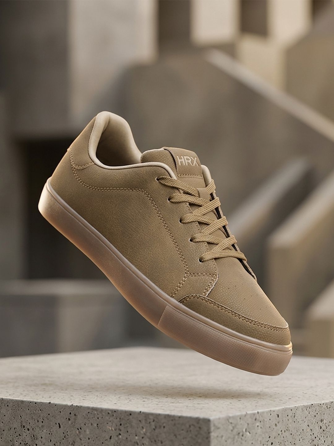 HRX by Hrithik Roshan Men Tan Suede Finish Regular Sneakers