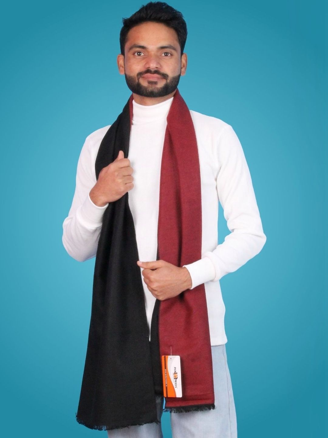 Pick Ur Needs Men Merino Wool Mufflers