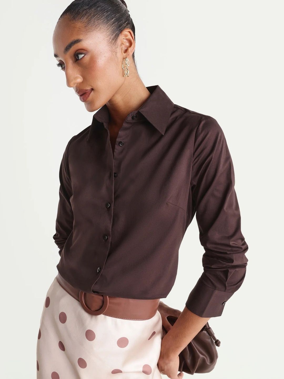 Slim Fit Formal Shirt RAREISM Premium Slim Fit Spread Collar Formal Shirt