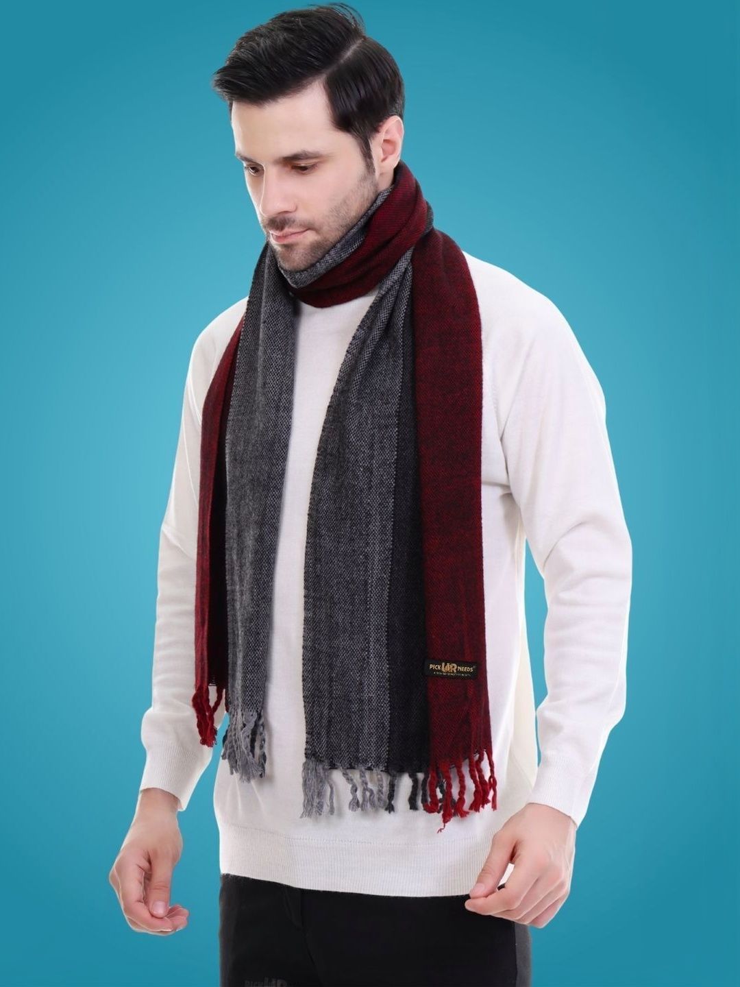 Pick Ur Needs Men Merino Wool Mufflers