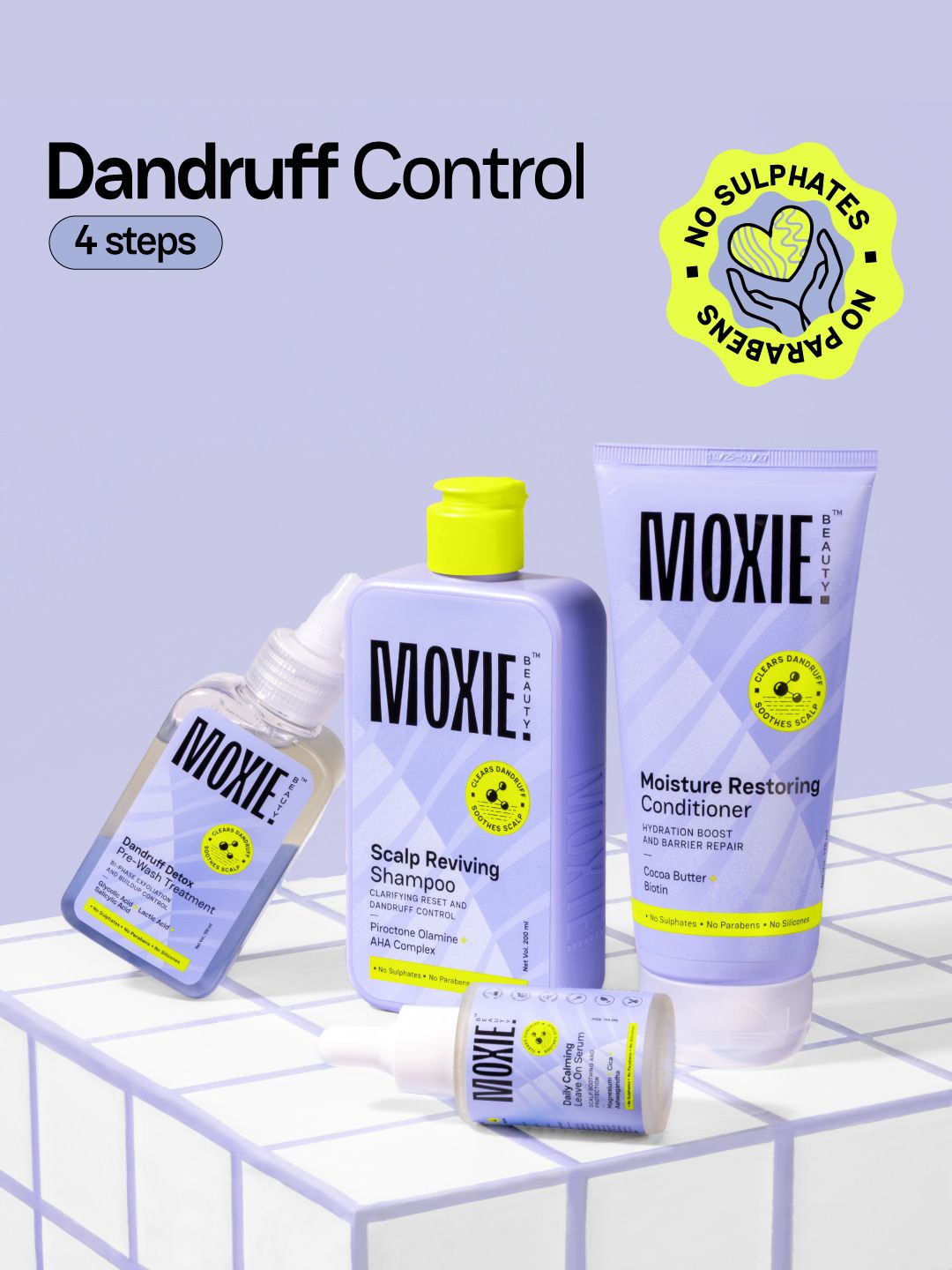 The Scalp SOS Routine MOXIE BEAUTY Anti-Dandruff Scalp SOS Routine - Pre-wash + Shampoo + Conditioner + Serum