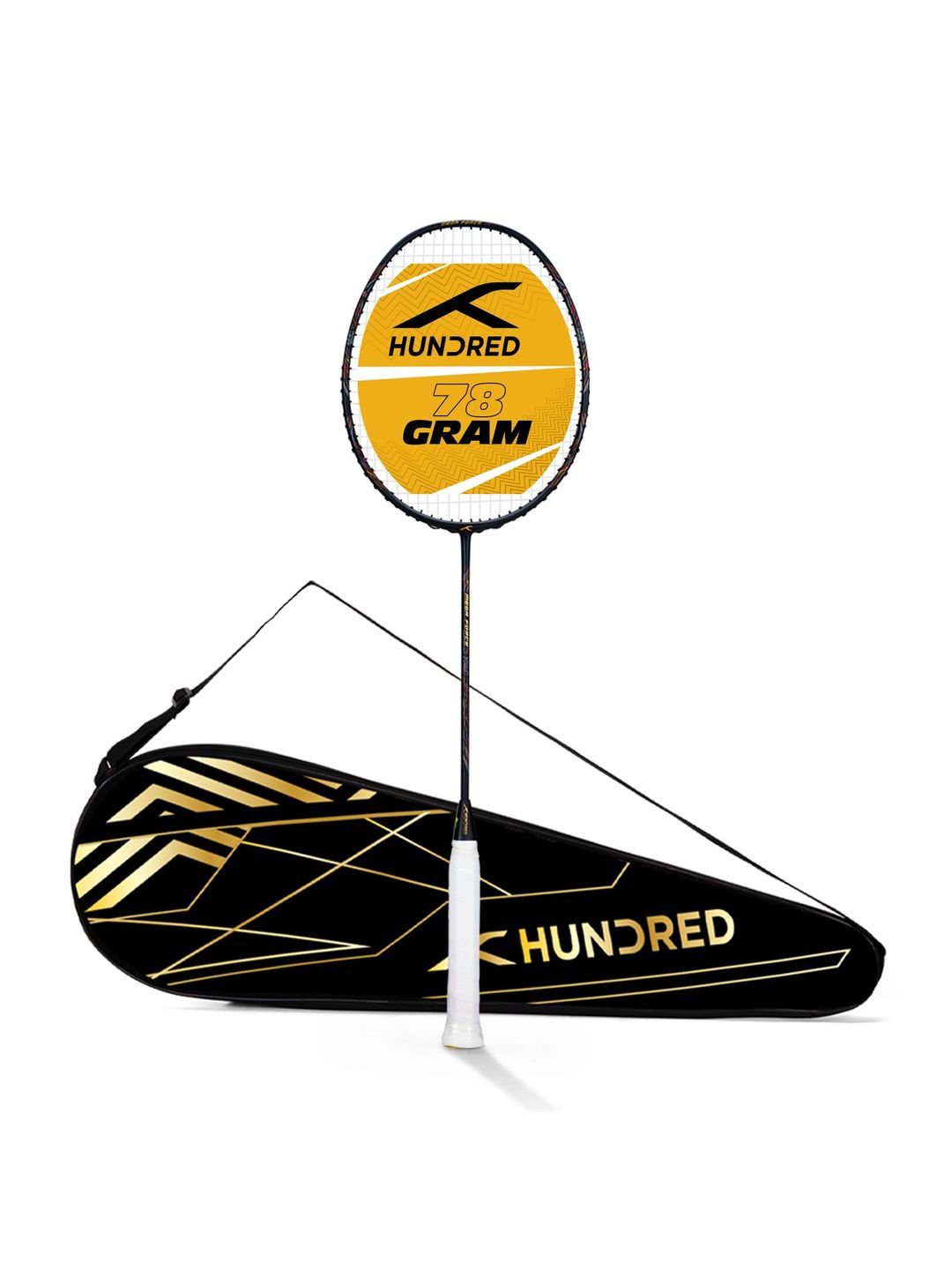 Hundred Hundred Mega Force Strung Badminton Racket with Full Cover