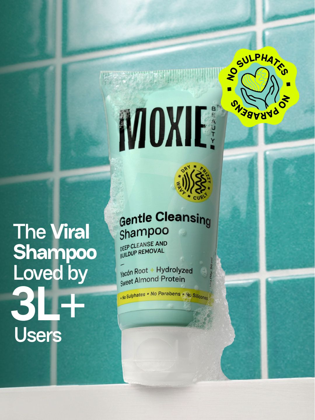 Gentle Cleansing Shampoo MOXIE BEAUTY Gentle Cleansing Sulphate Free Shampoo for Dry & Frizzy Hair - 50ml