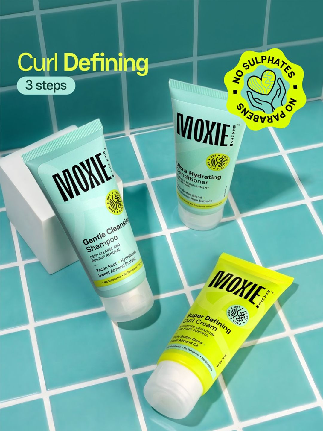 Curly Essentials Travel Trio MOXIE BEAUTY Curly Essentials Travel Trio - Shampoo + Conditioner + Curl Cream