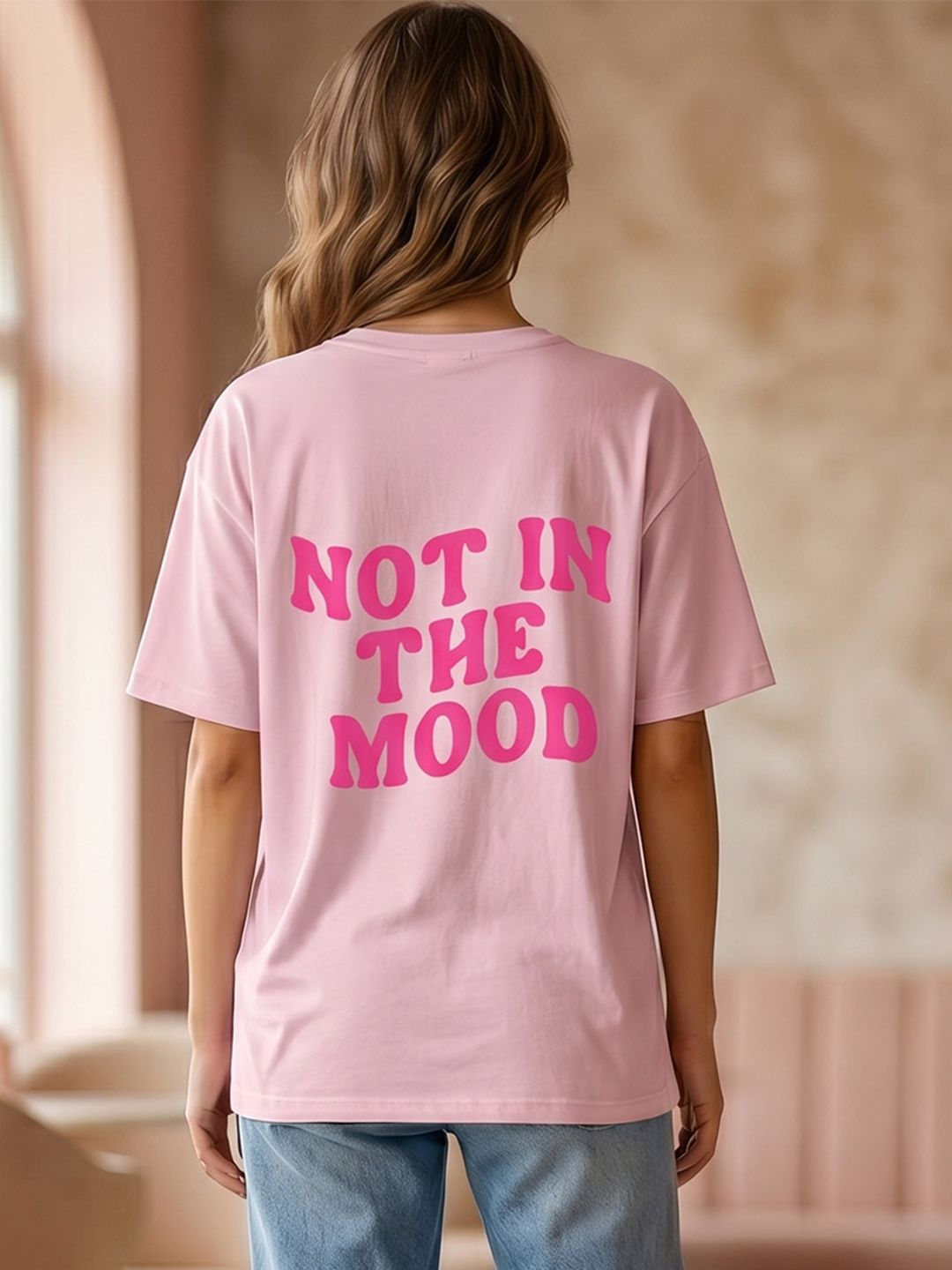 iki chic Unisex Typography Printed Round Neck Cotton T-shirt