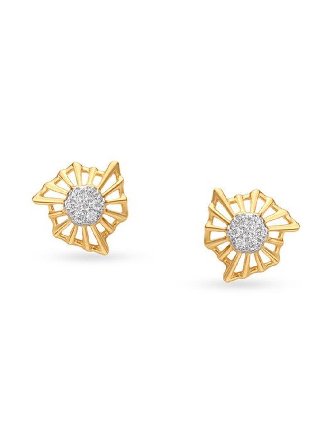 Mia by Tanishq 14KT Gold Diamond Studded Earrings - 1.0092 g