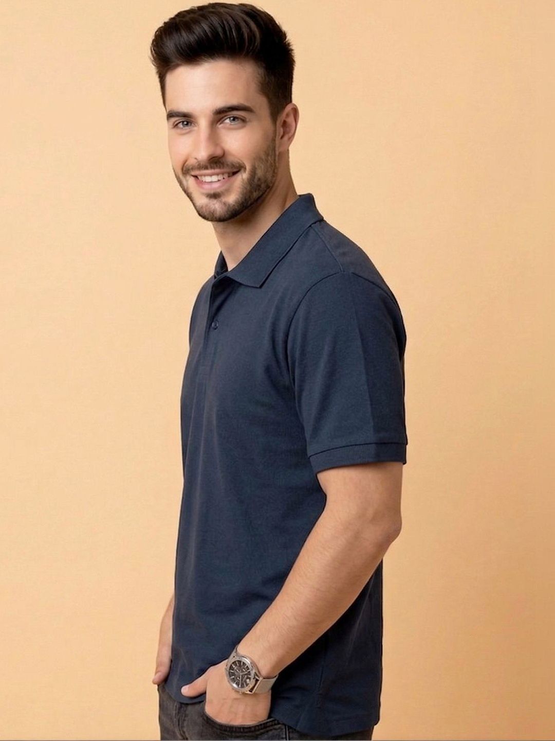 ALWAYS SHINE Men Polo Collar T-shirt