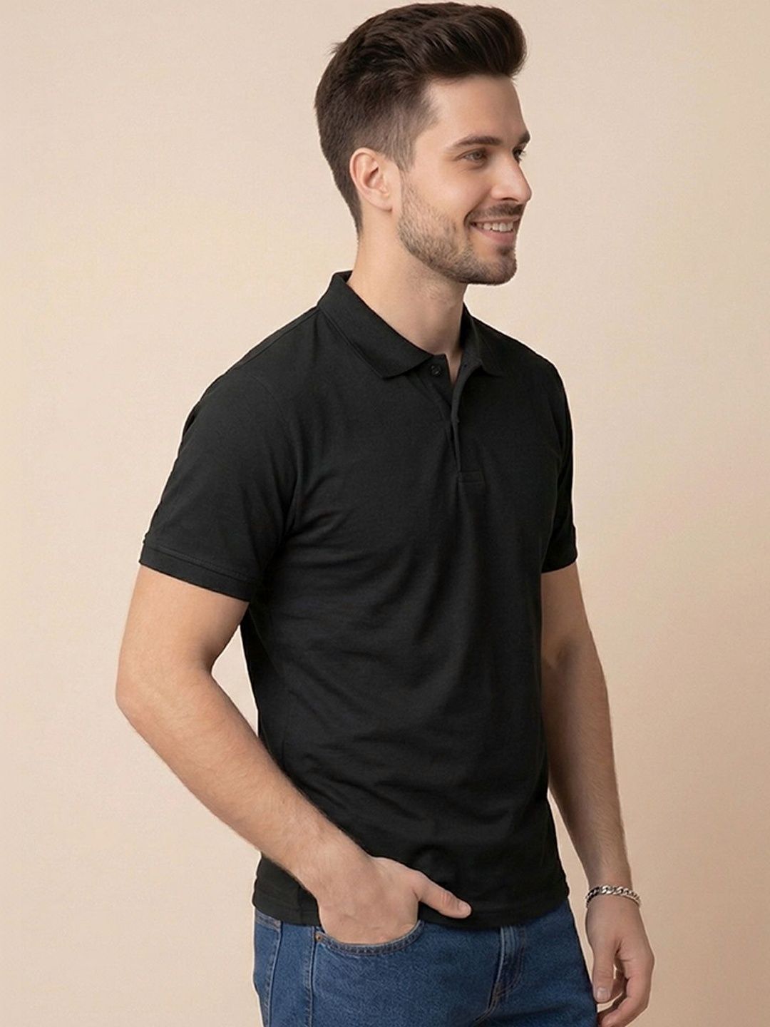 ALWAYS SHINE Men Polo Collar T-shirt