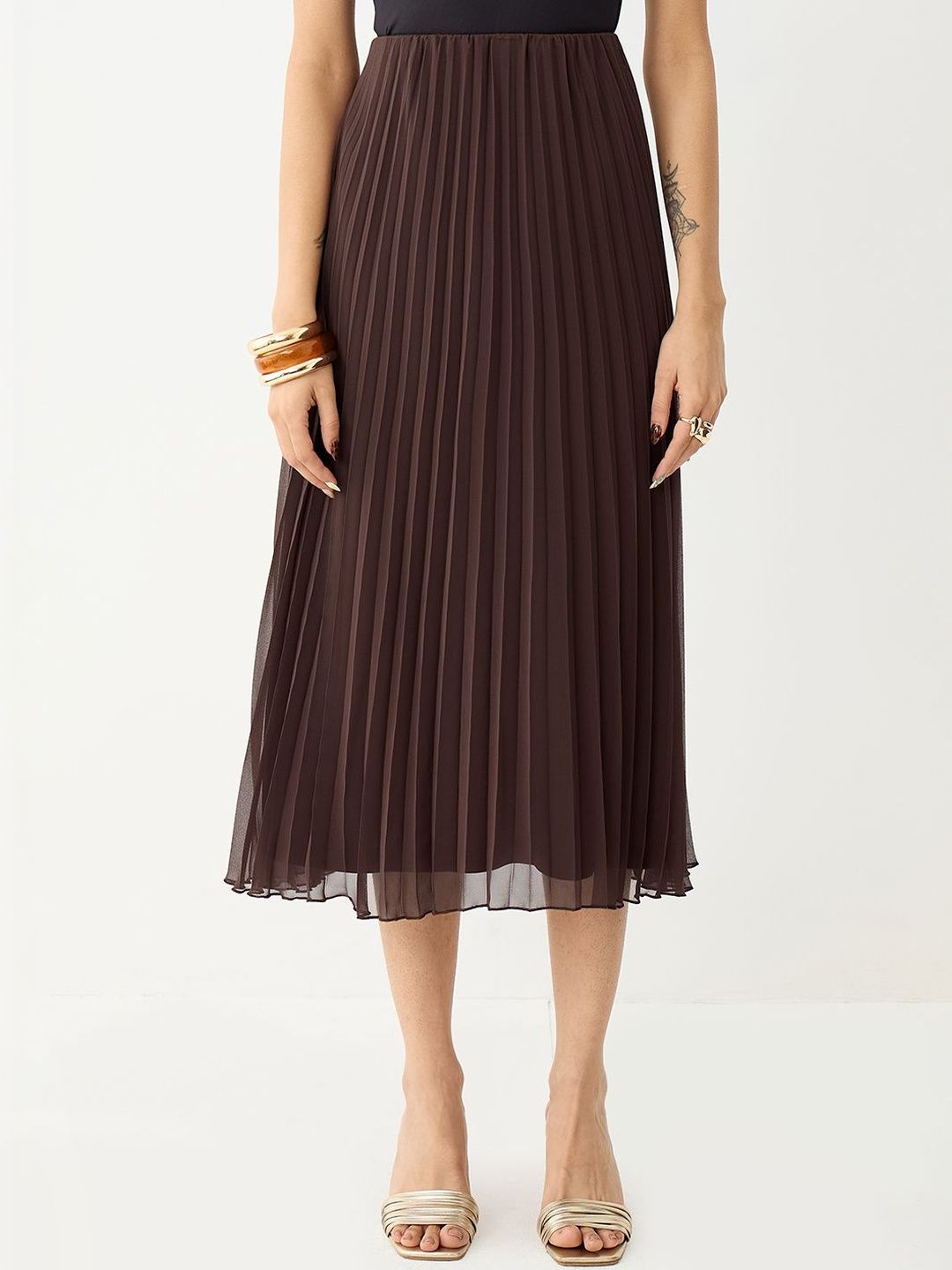 Buy Chemistry Women Crepe Midi Flared Skirt - Skirts for Women