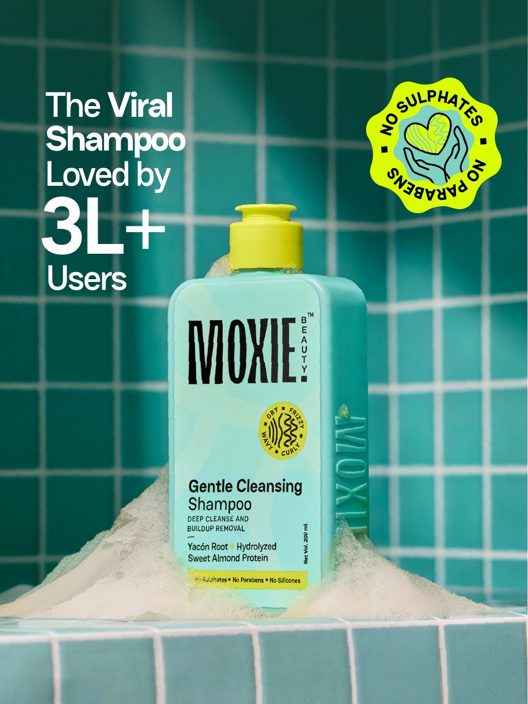 Gentle Cleansing Shampoo 200ml MOXIE BEAUTY Gentle Cleansing Sulphate Free Shampoo For Dry & Frizzy Hair- 200ml