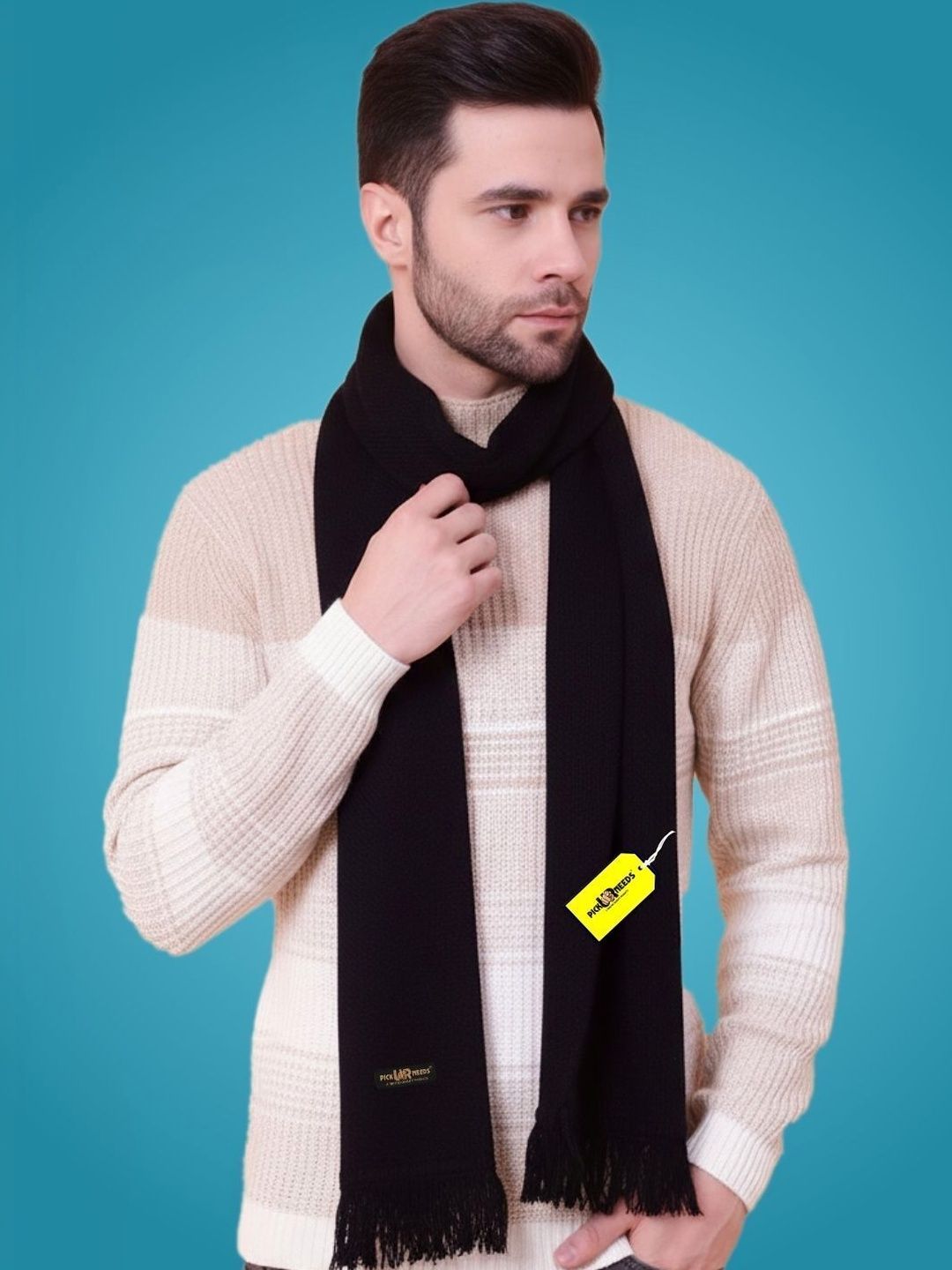 Pick Ur Needs Men Merino Wool Mufflers