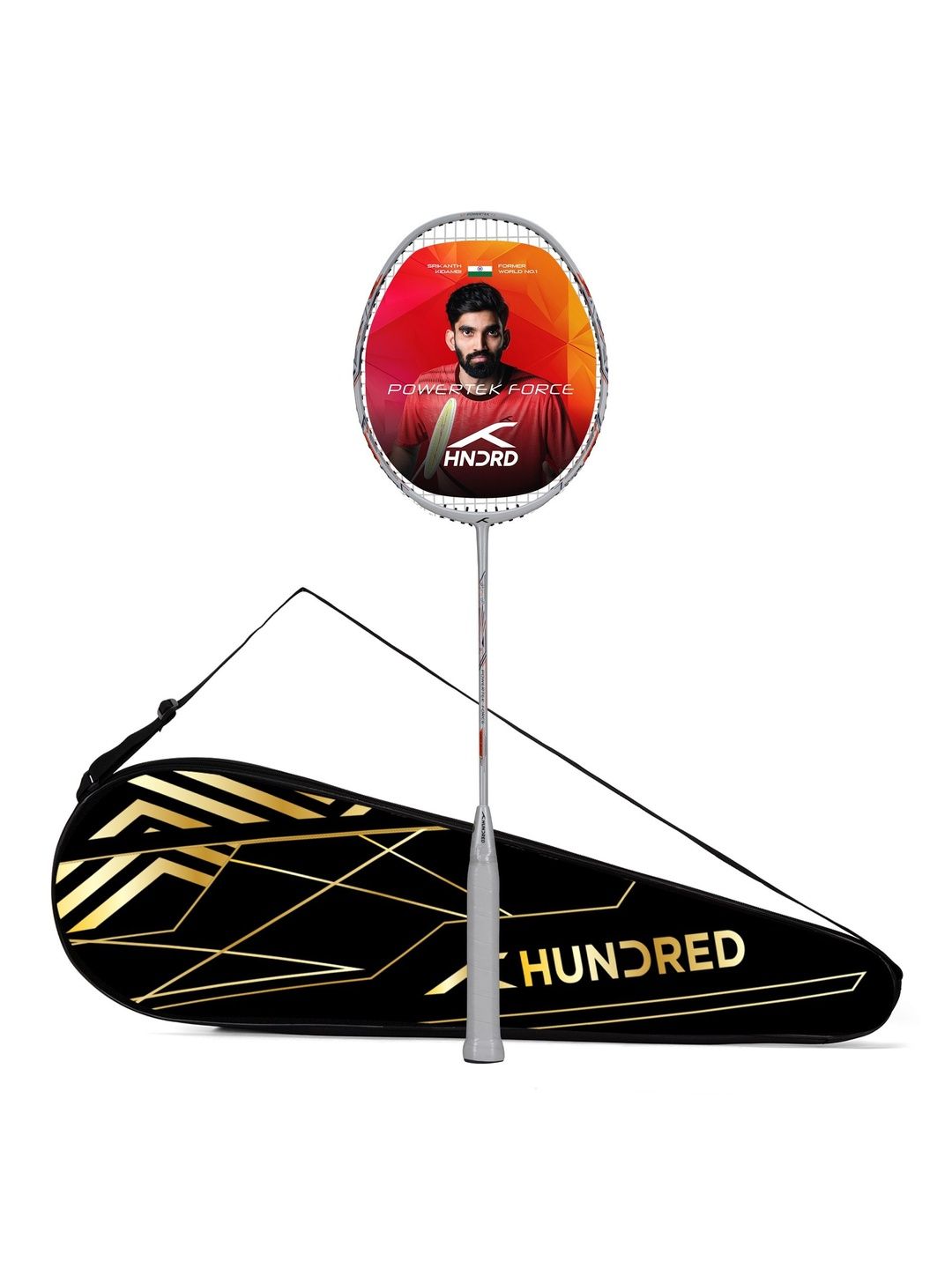 Hundred Powertek Force  Strung Badminton Racket
