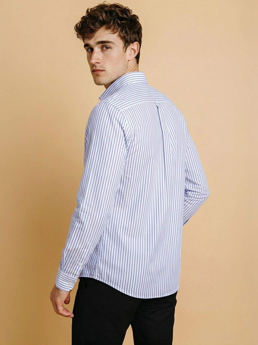 Allen Solly Striped Cotton Slim Fit Formal Shirt