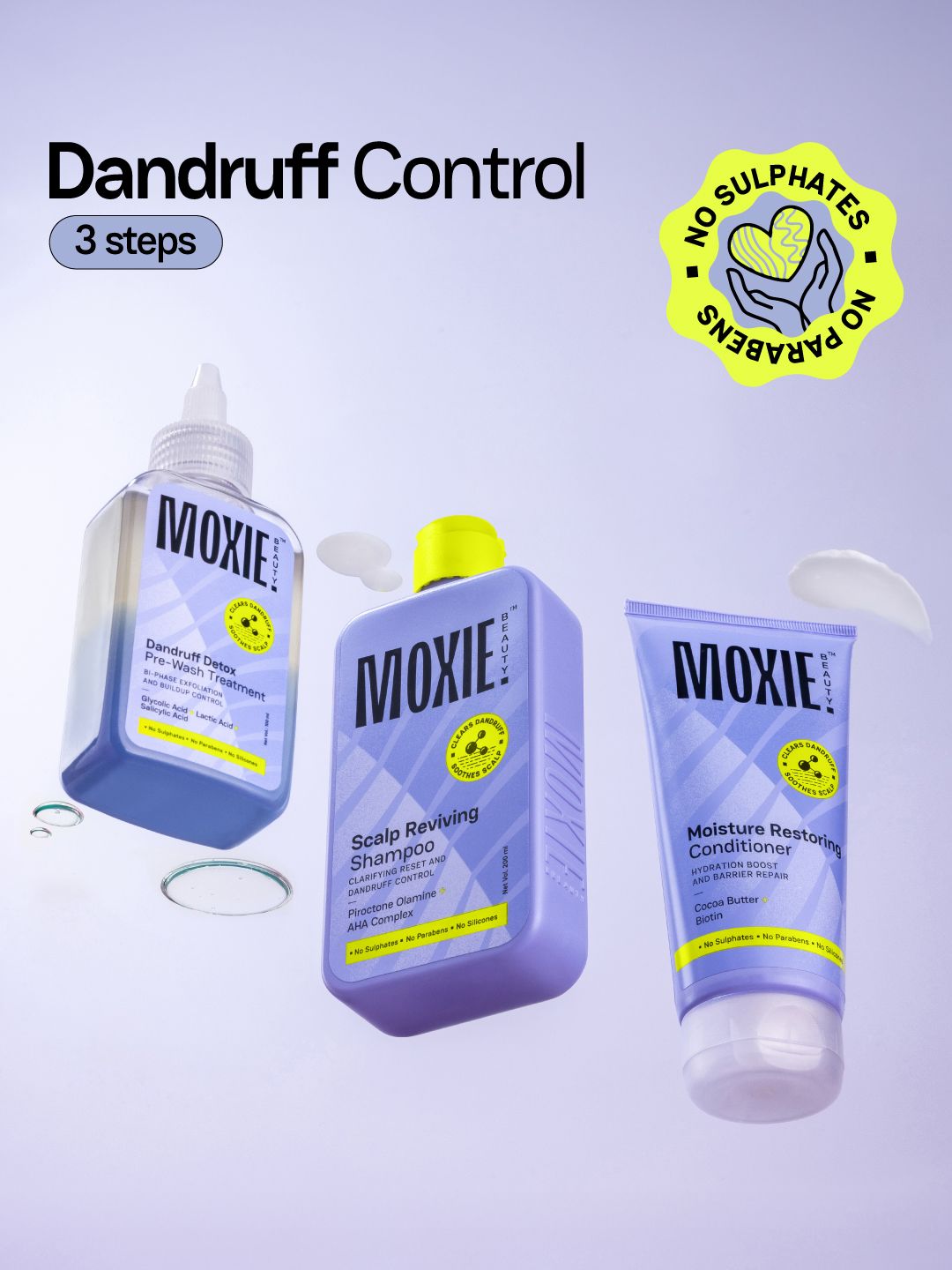Scalp Essentials Trio MOXIE BEAUTY Anti-Dandruff Scalp Essentials Trio - Pre-Wash + Shampoo + Conditioner
