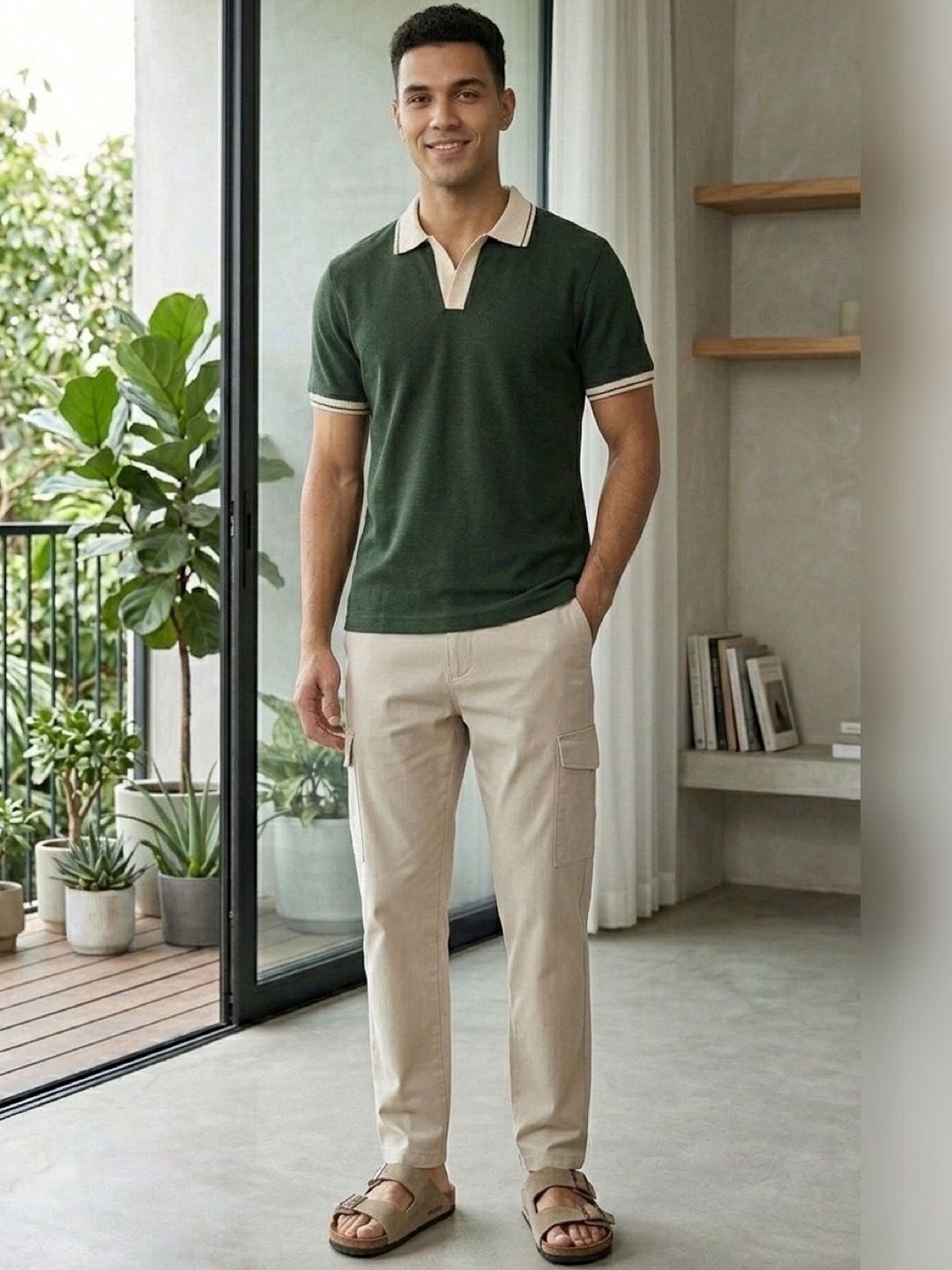 STEVE STATUS Men Polo Collar T-shirt