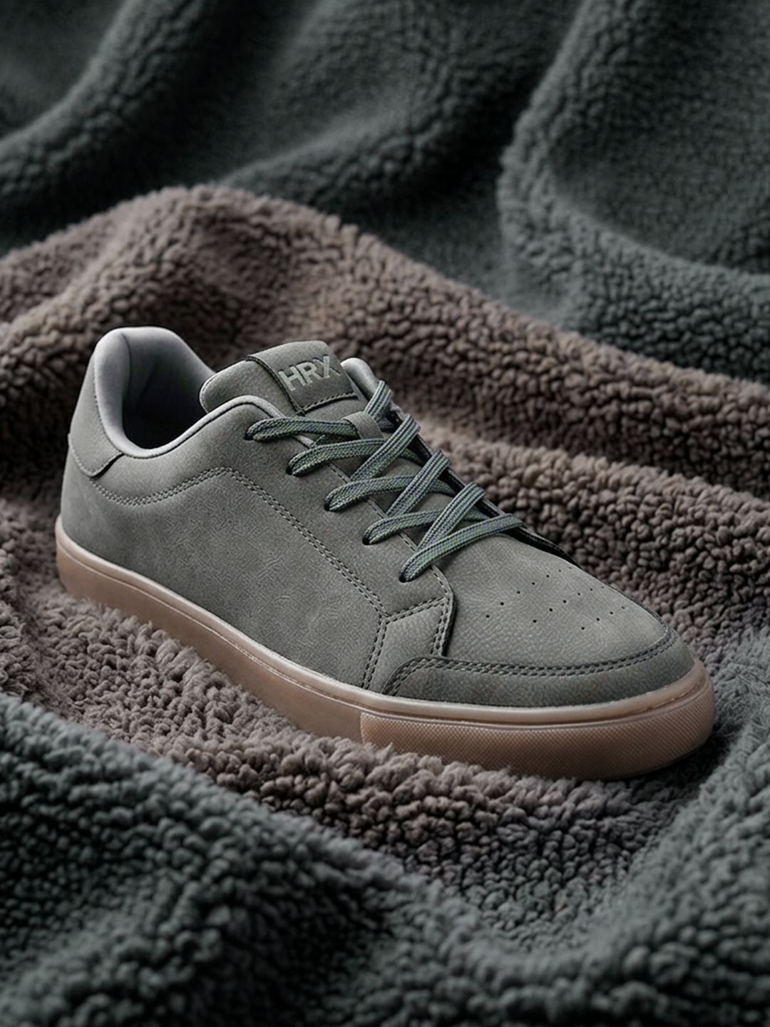HRX by Hrithik Roshan Men Grey Suede Finish Regular Sneakers