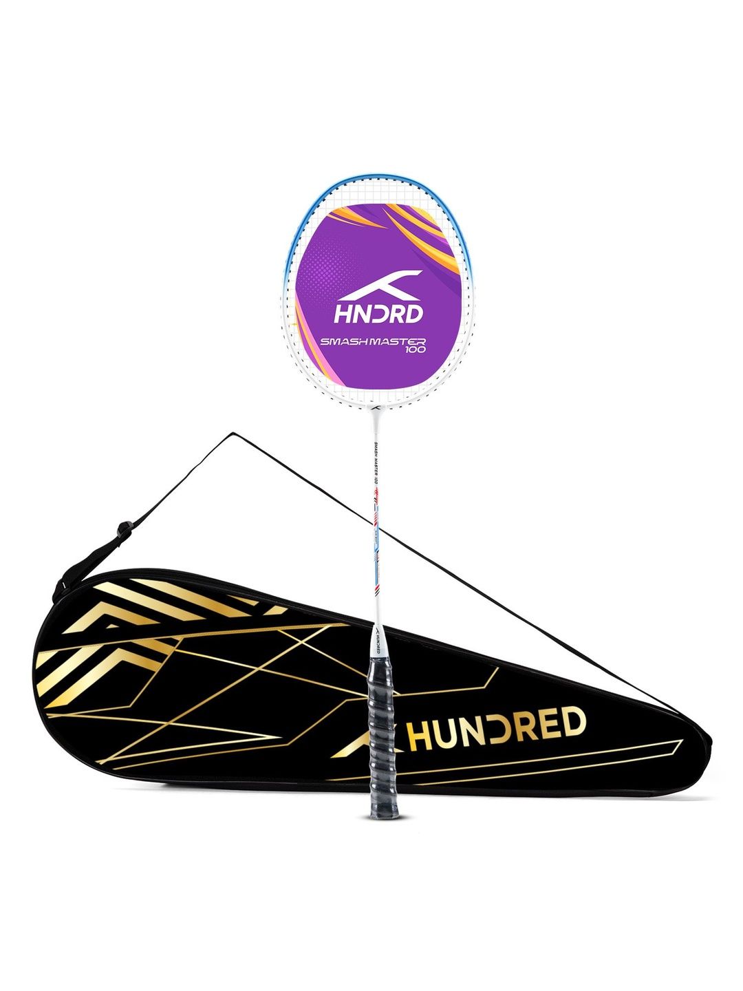 Hundred Hundred Smash Master 100 Strung Badminton Racket with Full Racket Cover