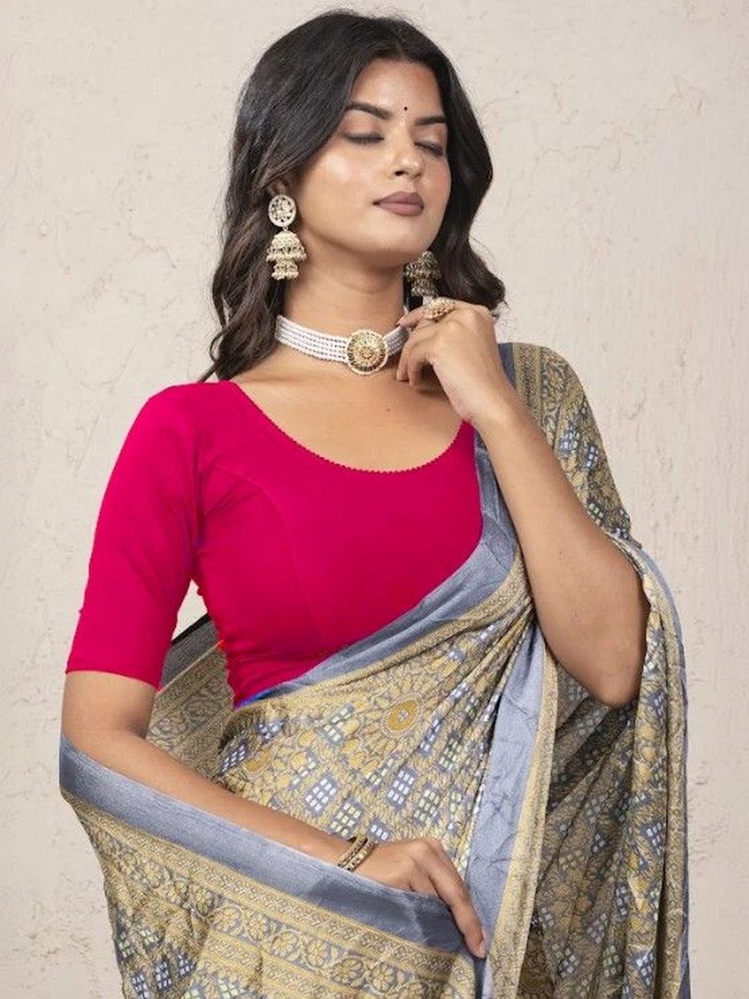 LAYOG FASHION LAYOG FASHION Cotton Solid Saree Blouse