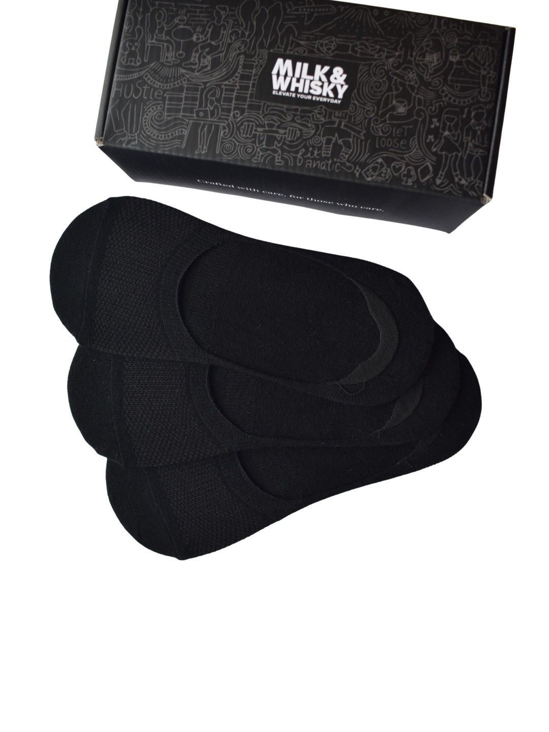 Milk&Whisky Men Pack of 3 Cotton Assorted Shoe Liners Socks