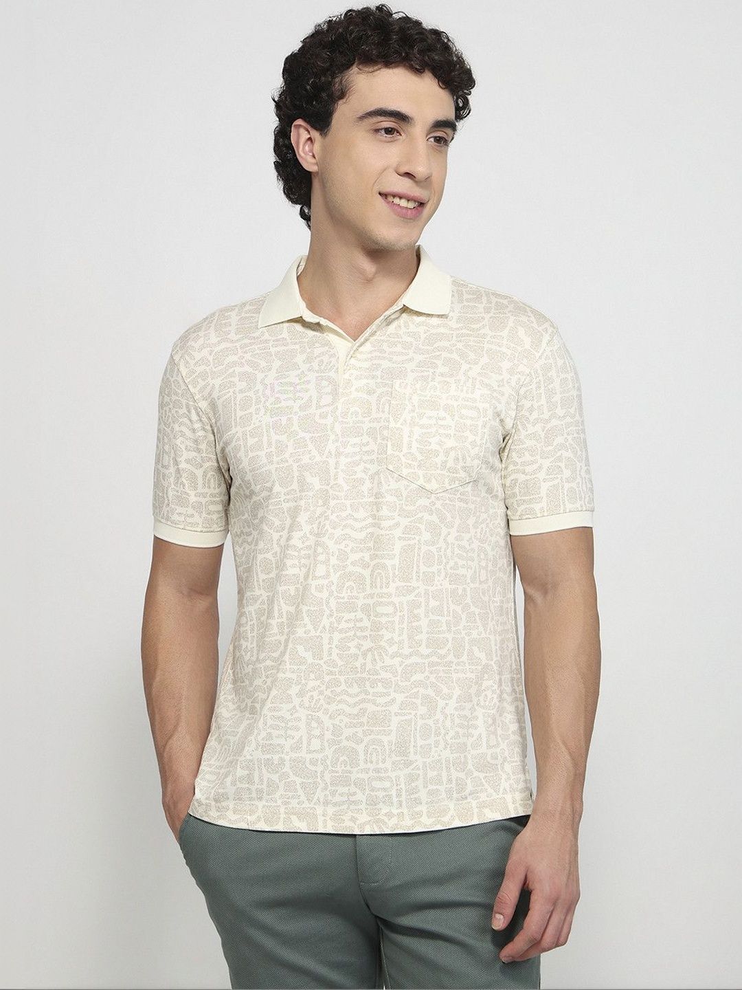 Parx Parx Men Printed Polo Collar Pockets T-shirt