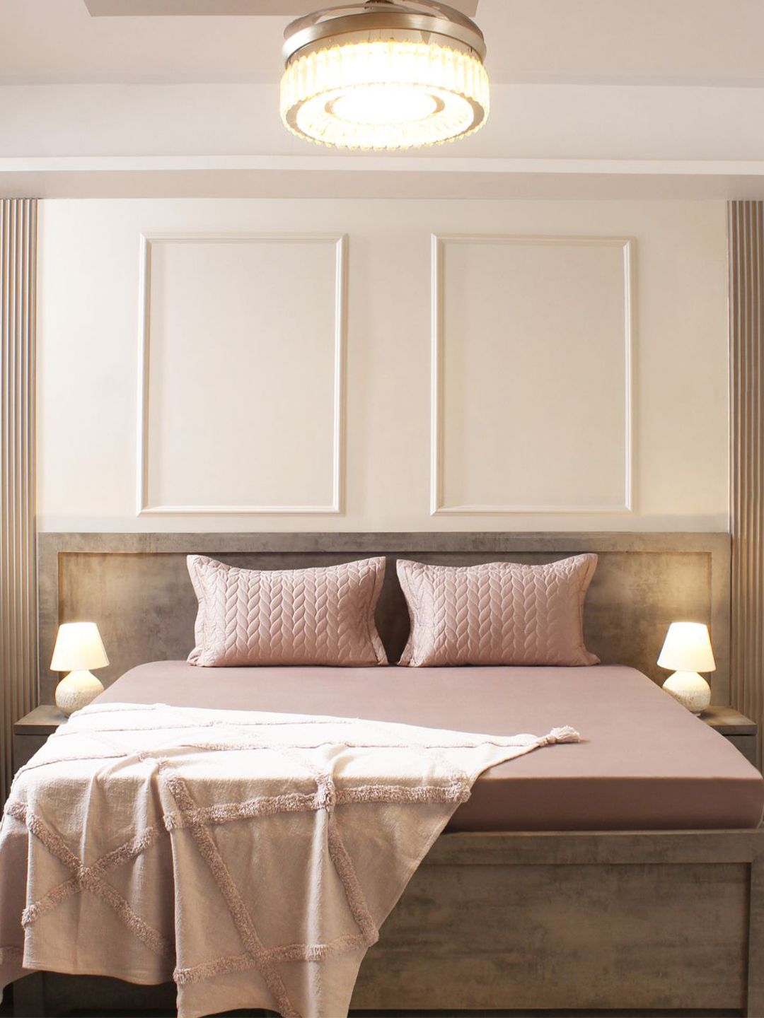House of Owlet House of Owlet Soft Smoke 300TC Solids Rectangle Set of 2 Quilted Pillow Covers