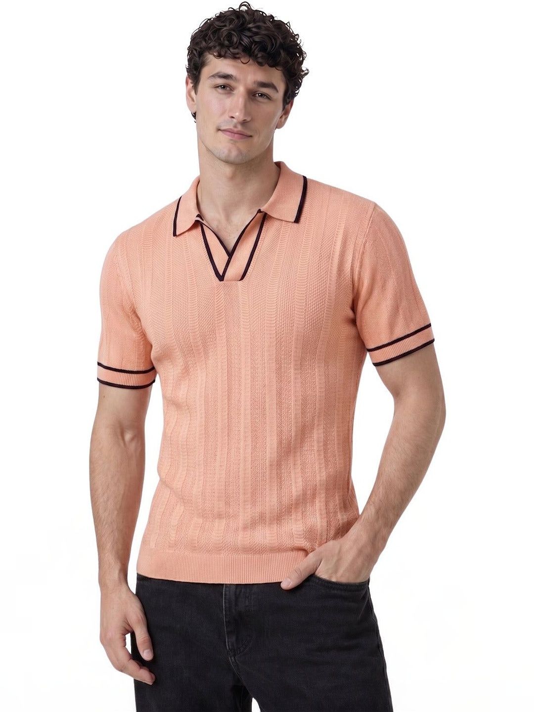 Status Quo Men Polo Collar T-shirt