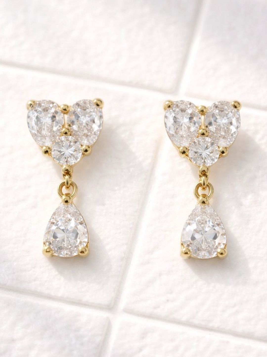 Anouk Heart Shaped Drop Earrings