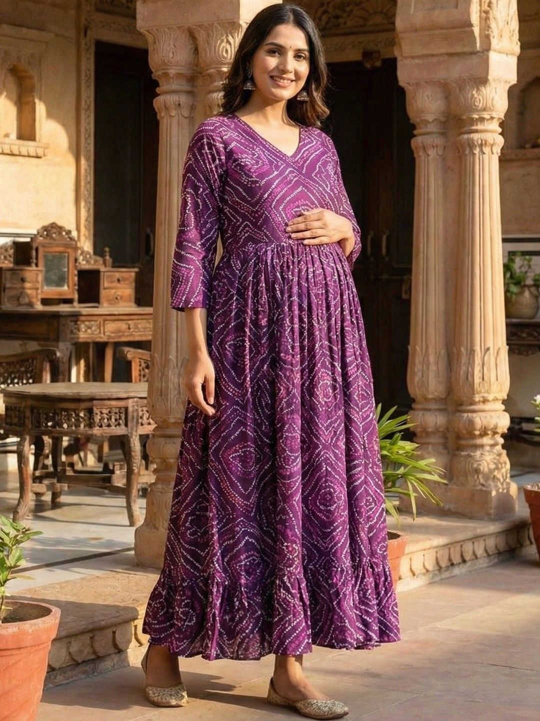 Pahanawa Ethnic Motifs Print Fit & Flare Maxi Dress