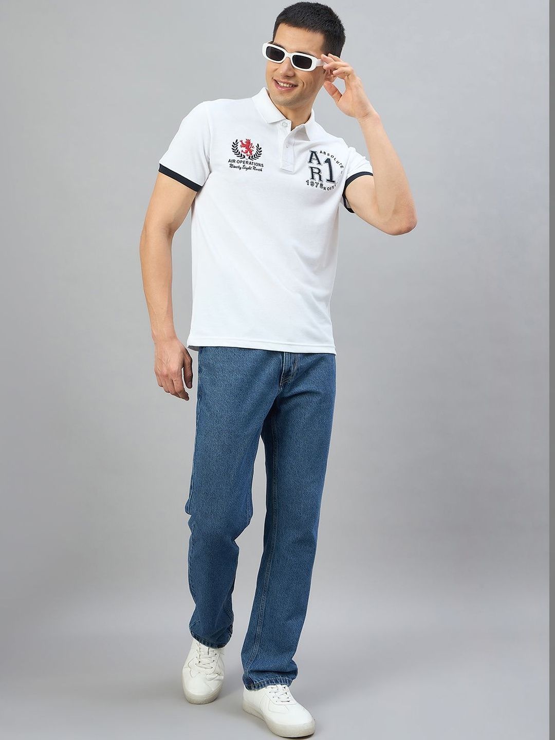 98 Degree North Men Printed Polo Collar T-shirt