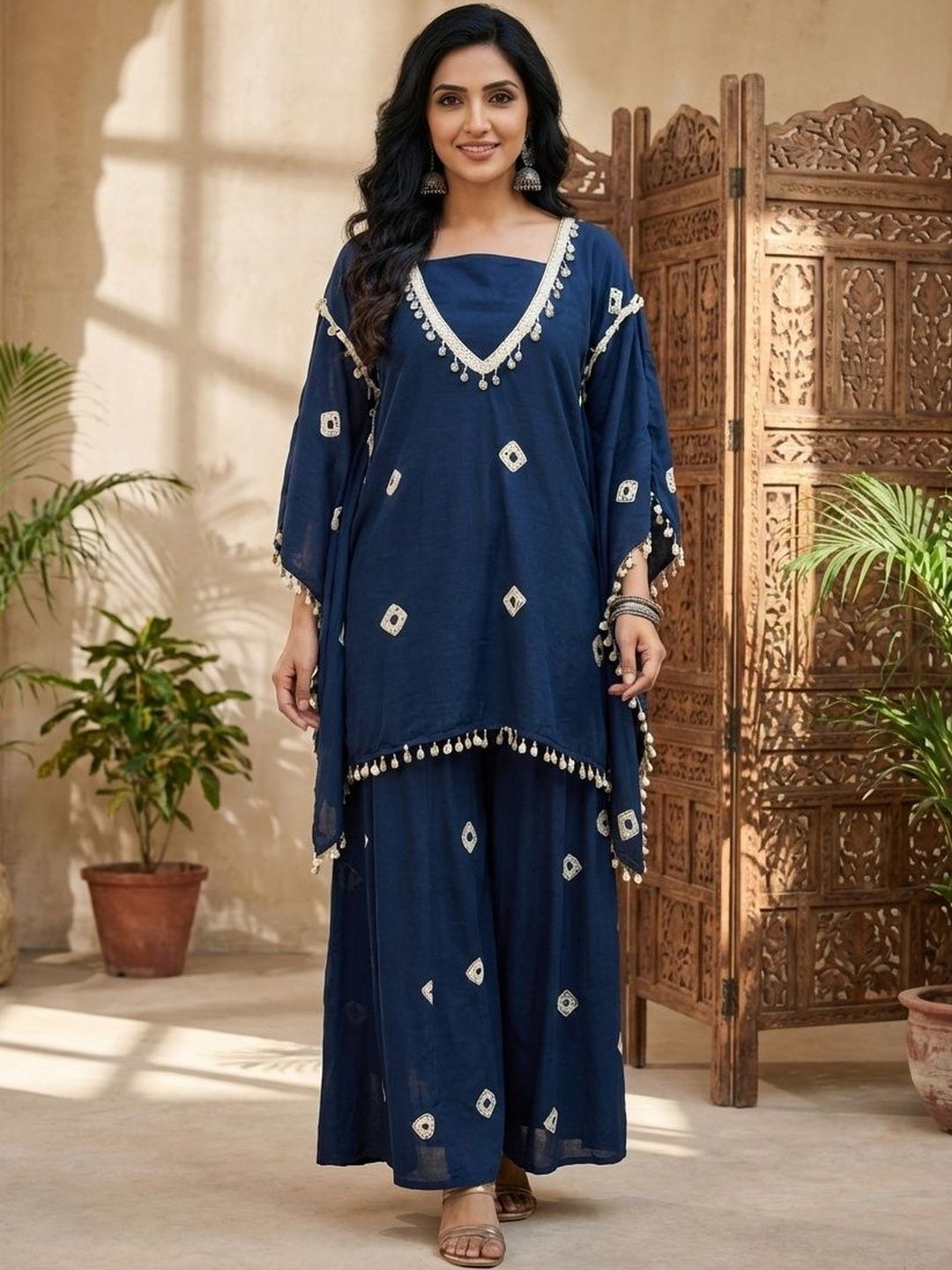 BAMSOM WEAR BAMSOM WEAR Women Dyed Regular Kurta with Palazzos