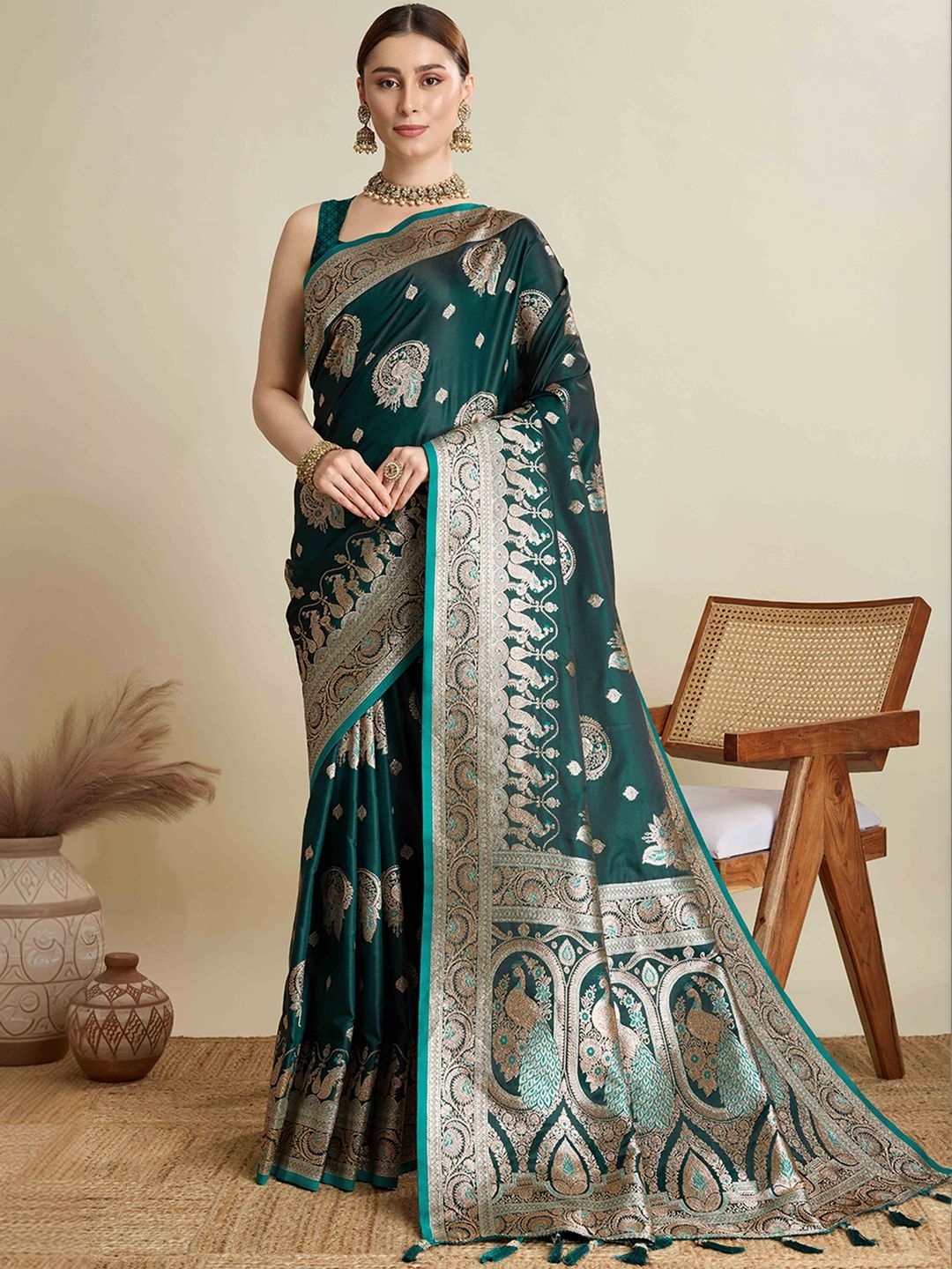 Peachmode Peachmode Ethnic Motifs Zari Art Silk NACore Saree