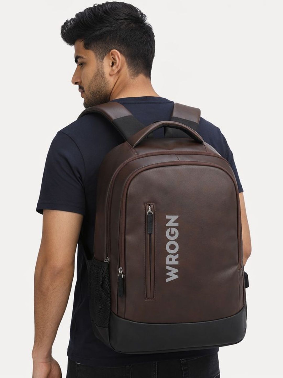 WROGN Unisex Brand Logo Backpack with USB Charging Port