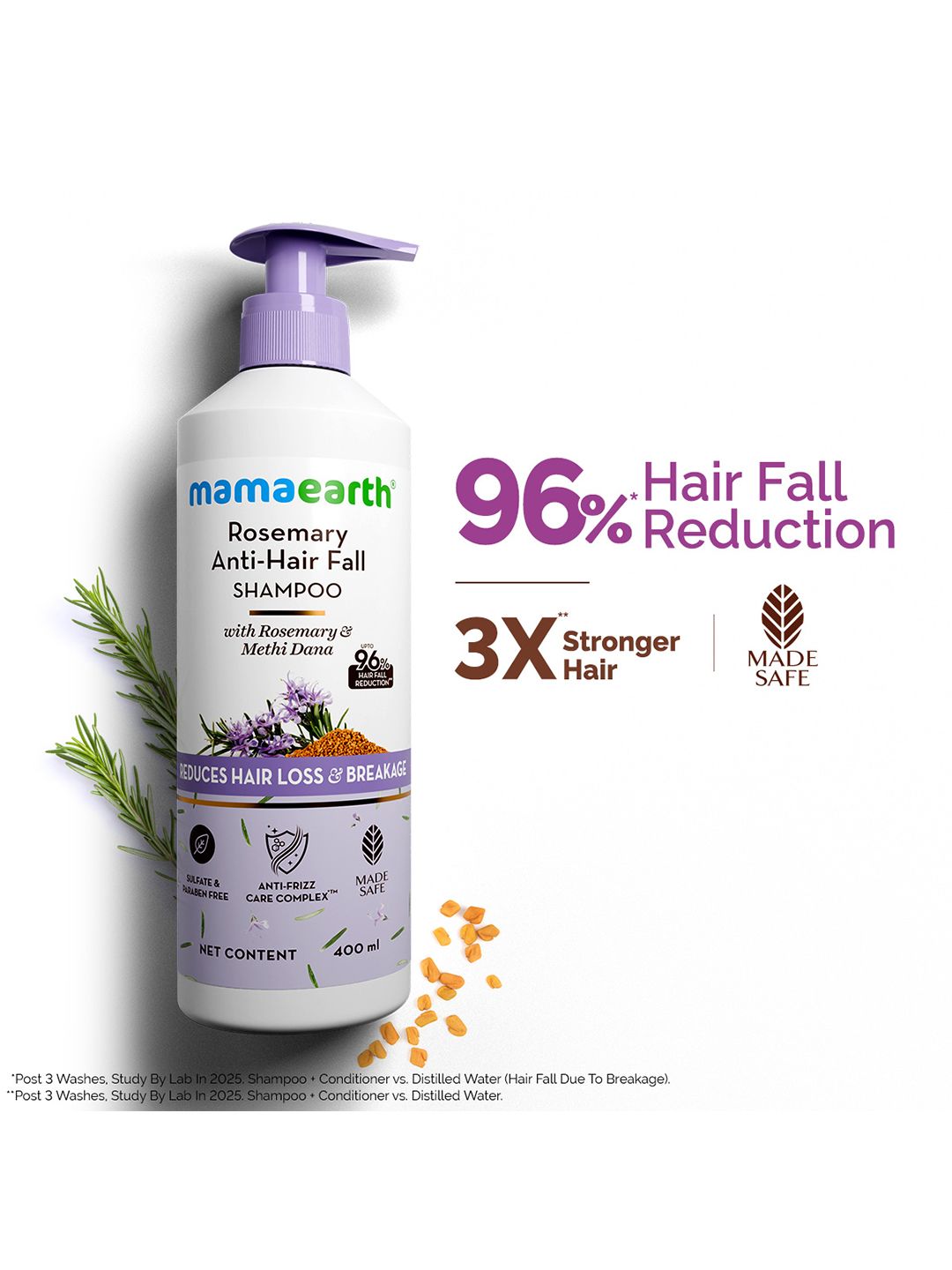 Mamaearth Mamaearth Anti-Hair Fall Shampoo  With Rosemary Methi Dana for Reducing Hair Loss-400ml