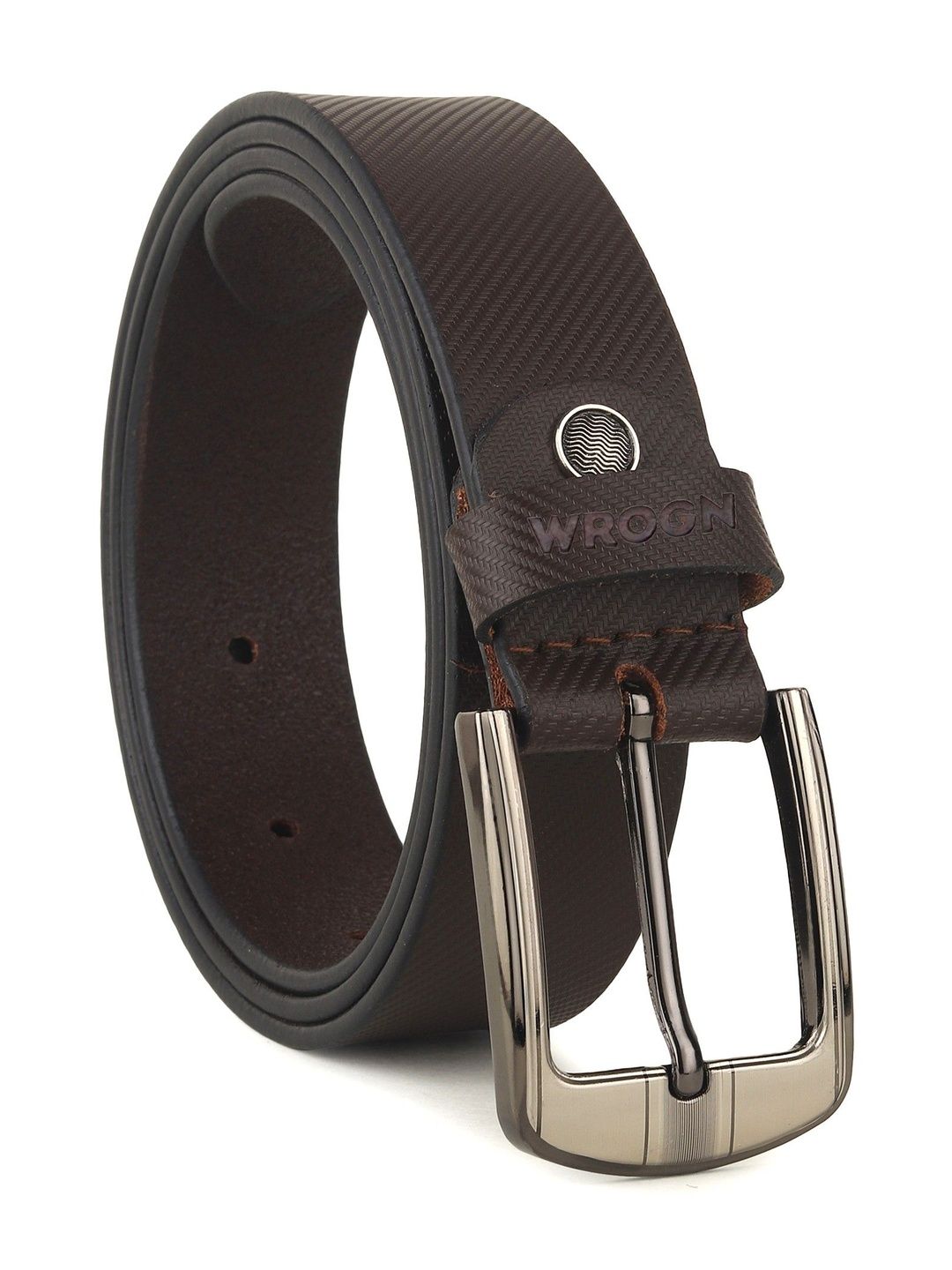 WROGN Men Textured Leather Belt