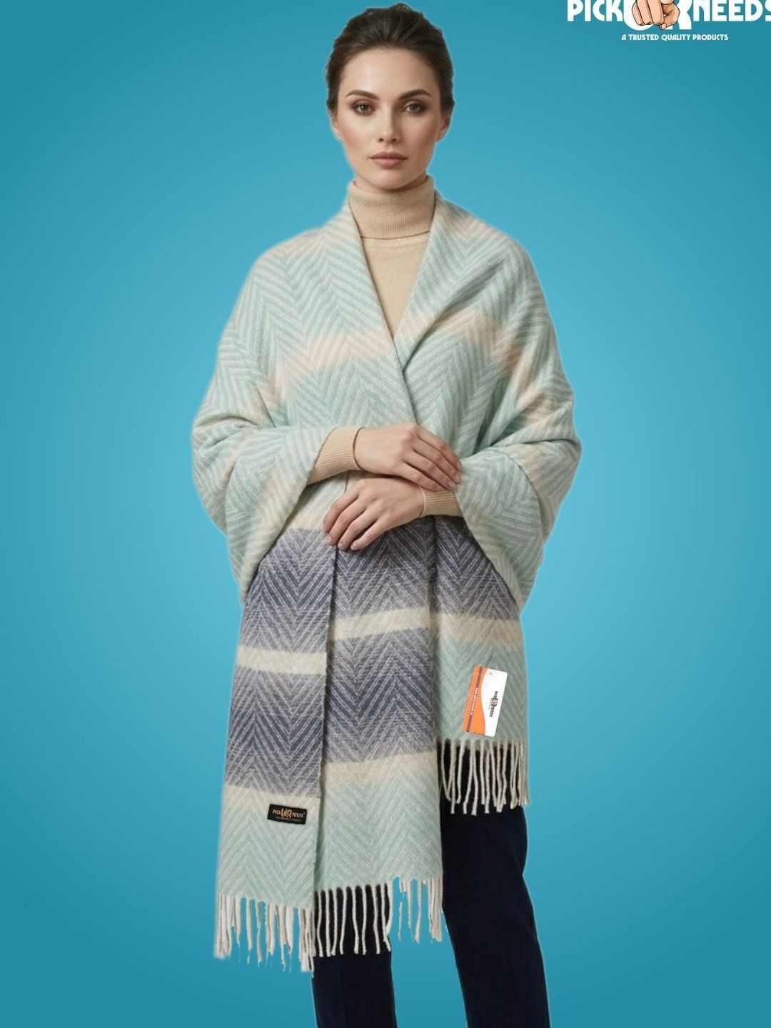 Pick Ur Needs Women Checked Woven Design Shawl