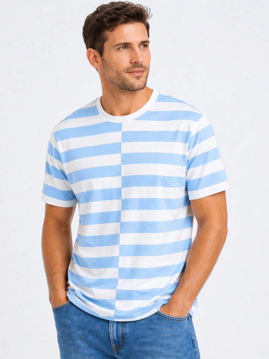 Mentor Men Striped T-shirt