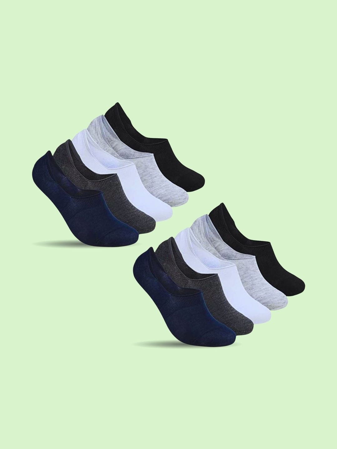 MJE Men Pack of 10 Cotton Blend Assorted Shoe Liners Socks