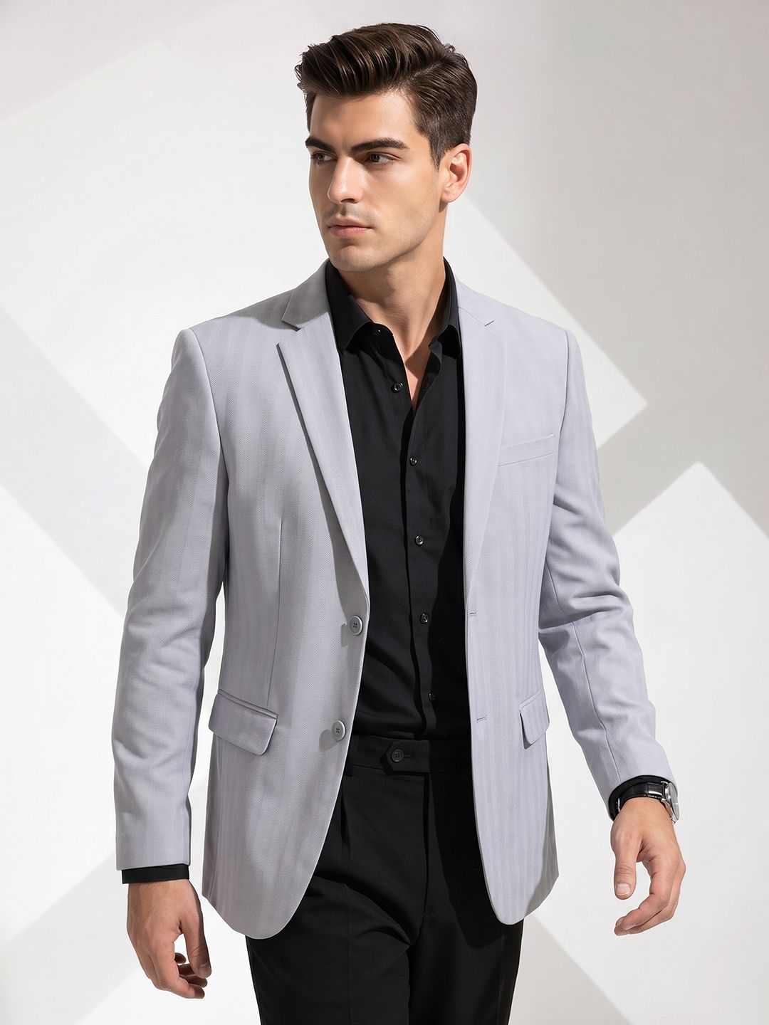 INVICTUS INVICTUS Single-Breasted Notched Lapel Formal Blazer