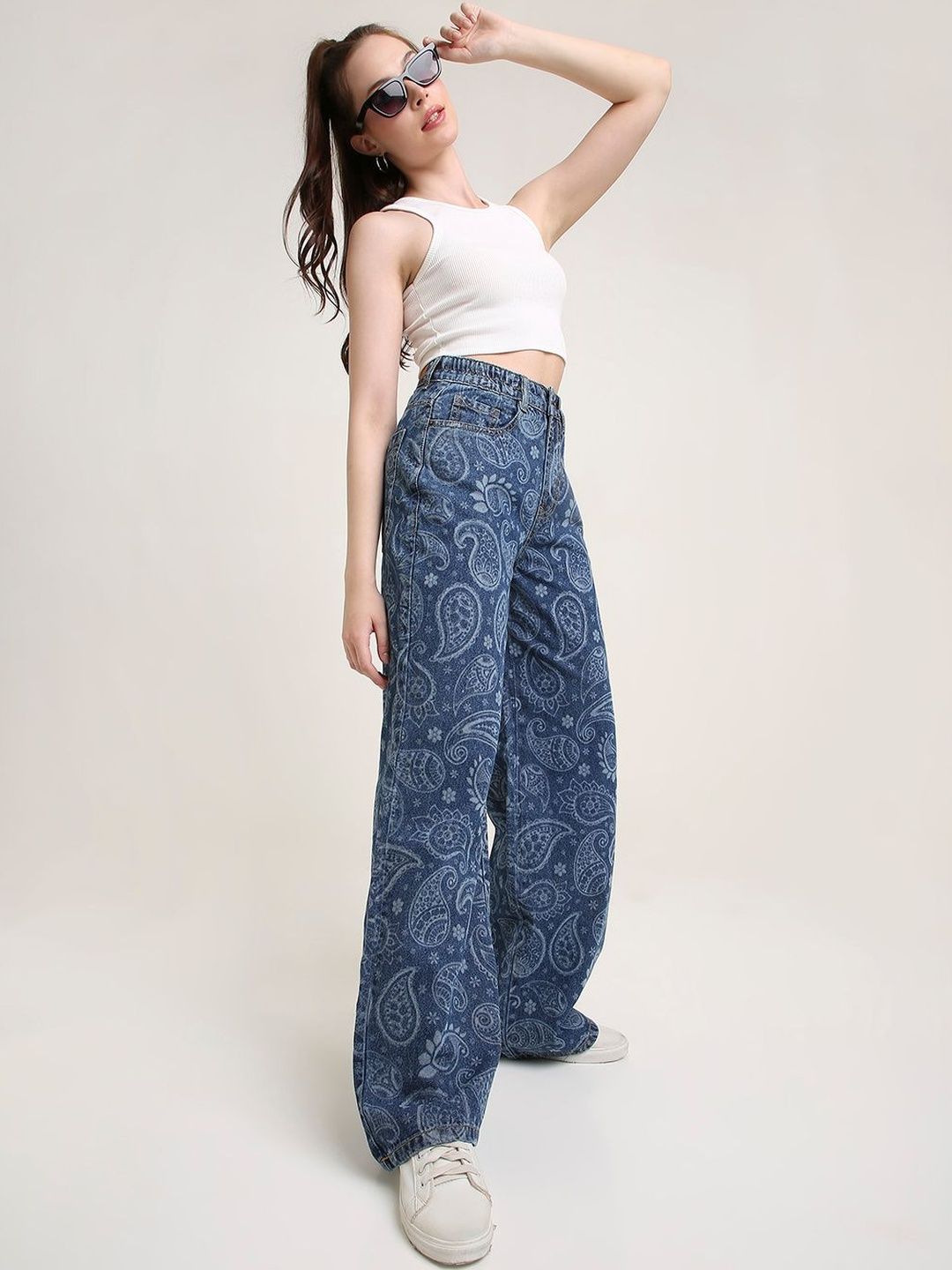 Buy TARAMA Women Wide Leg Printed Jeans - Jeans for Women 41664013