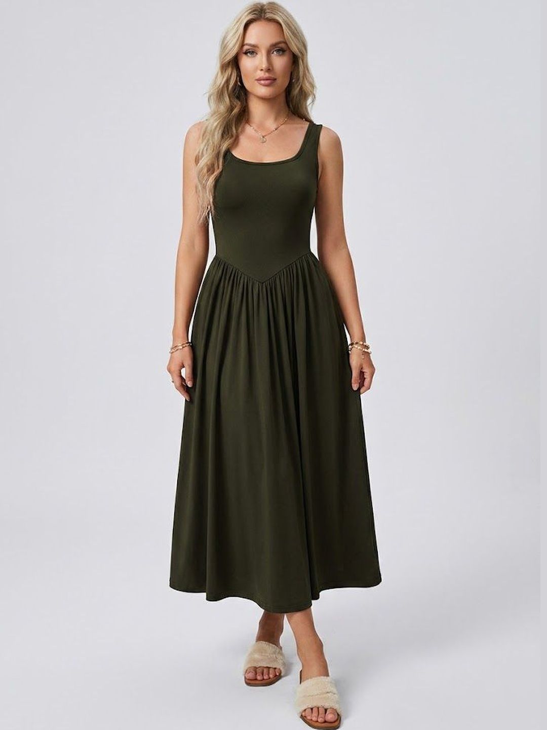 StyleCast x Revolte Fit & Flare Midi Dress