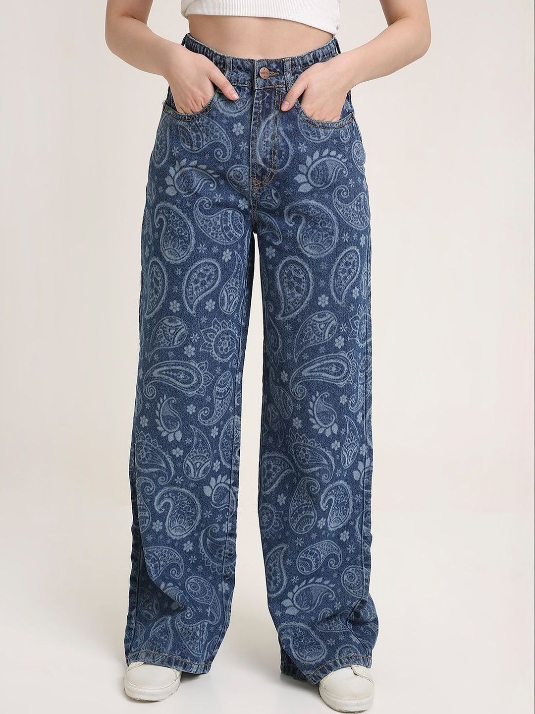 Buy TARAMA Women Wide Leg Printed Jeans - Jeans for Women 41664013