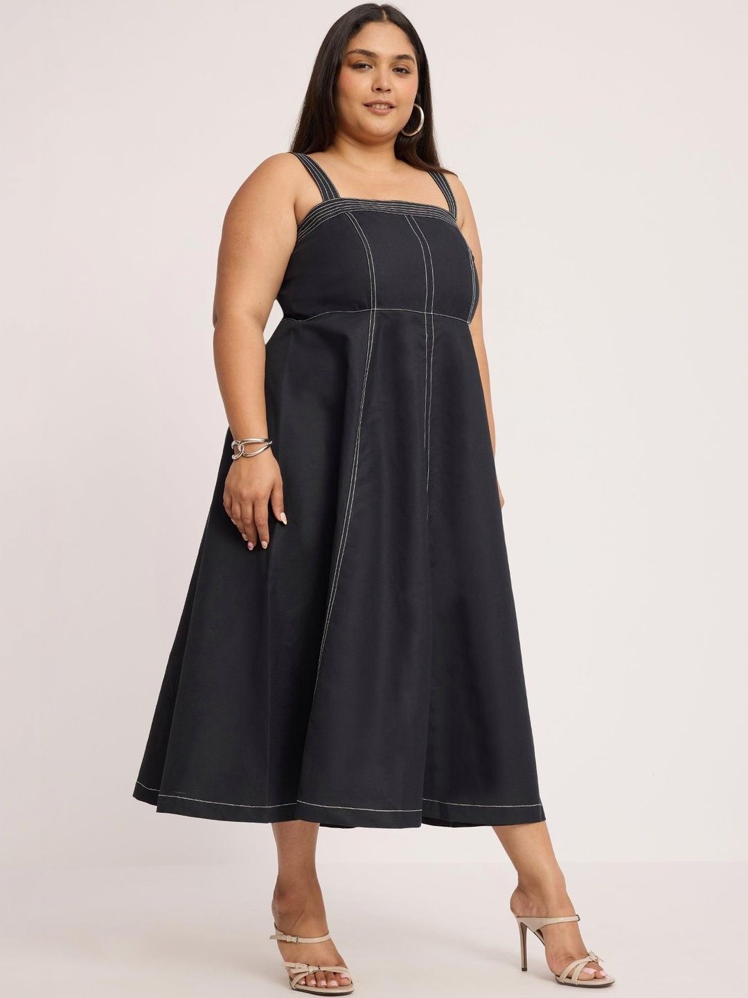 A-Line Midi Dress Virgio Women A-Line Midi Plus Size Dress